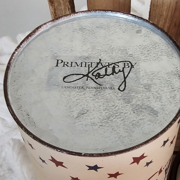 Primitive Rustic Patriotic Galvenized Steel Decorative Buckets - Picture 3 of 3